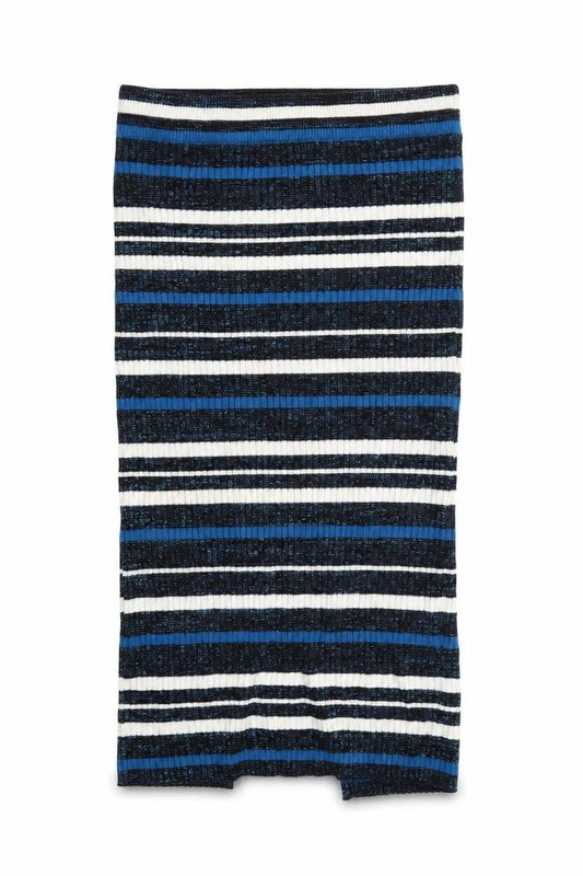 Preworn Womens Blue Striped  Straight & Pencil Skirt Size 30 in