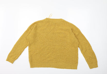 New Look Womens Yellow  Knit Pullover Jumper Size S