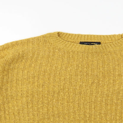 New Look Womens Yellow  Knit Pullover Jumper Size S
