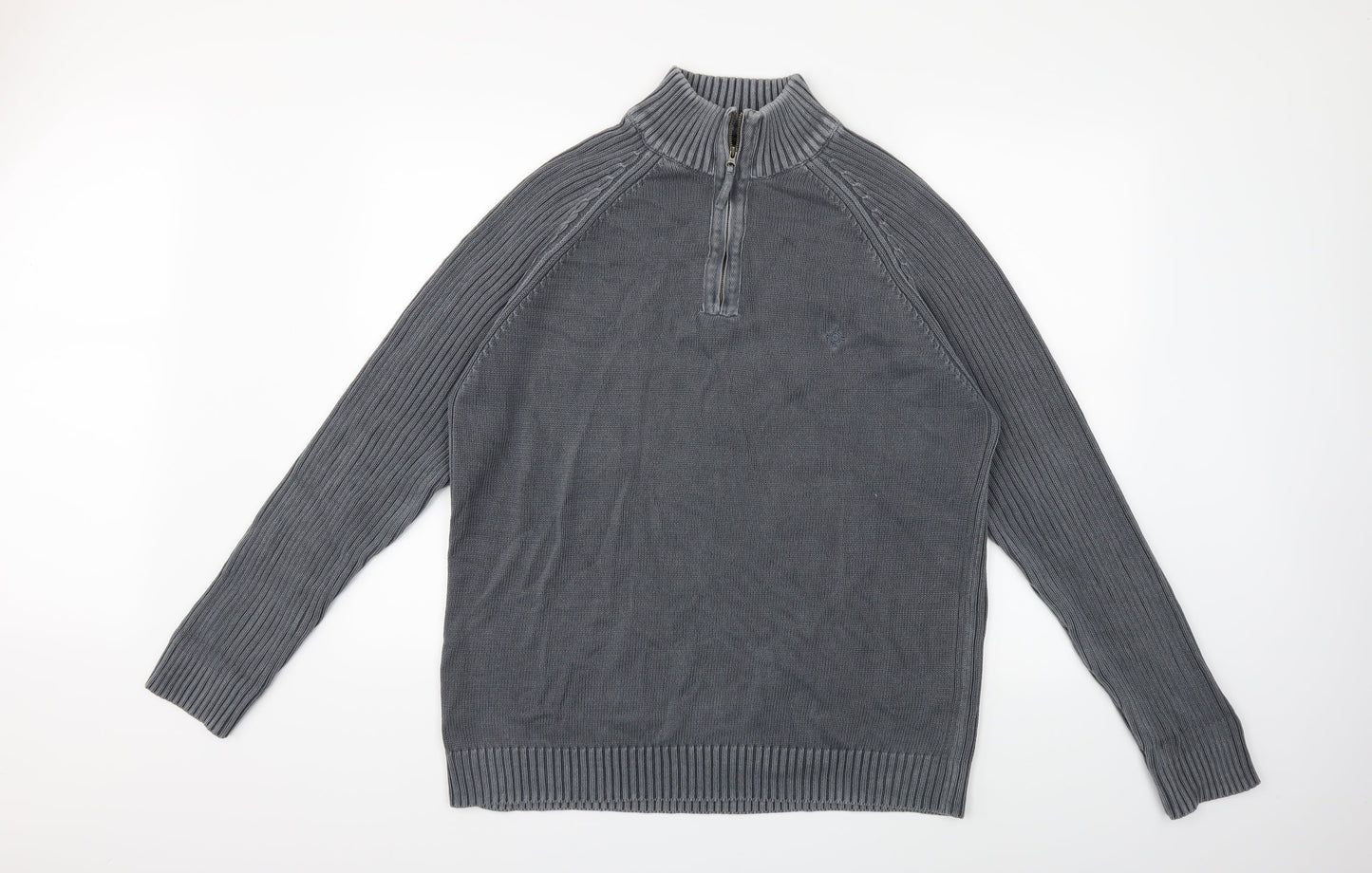 Maine Mens Grey  Knit Pullover Jumper Size M
