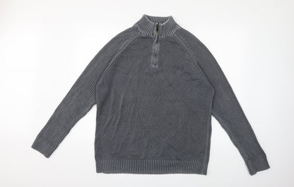 Maine Mens Grey  Knit Pullover Jumper Size M