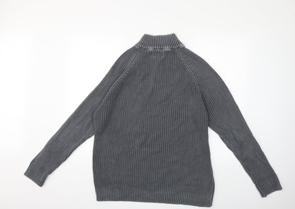 Maine Mens Grey  Knit Pullover Jumper Size M