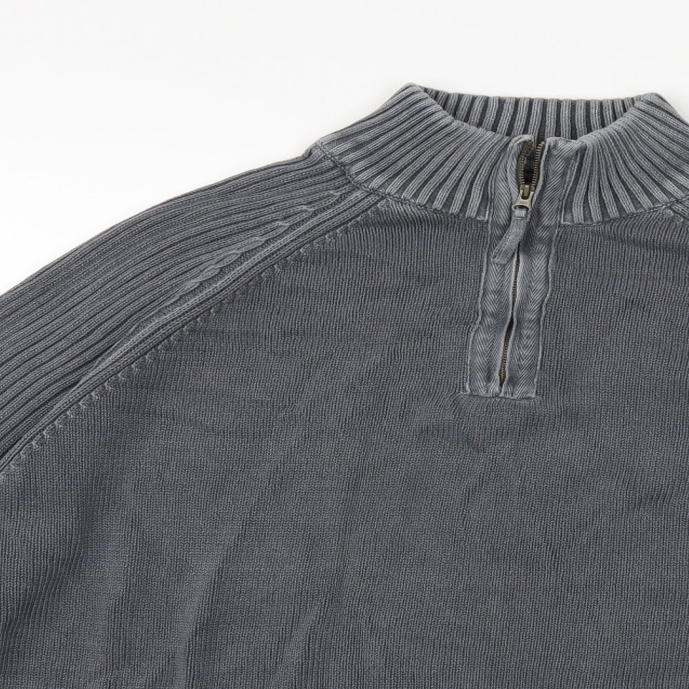Maine Mens Grey  Knit Pullover Jumper Size M