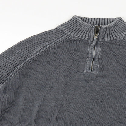 Maine Mens Grey  Knit Pullover Jumper Size M