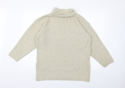 rohina Womens Beige  Knit Pullover Jumper Size S