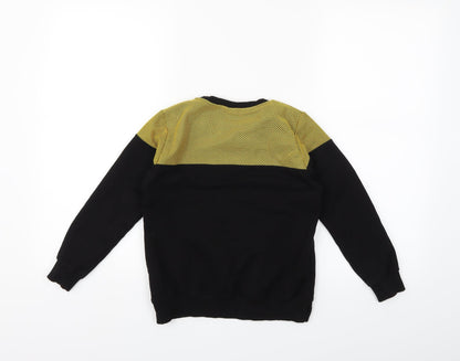 Preworn Girls Black   Pullover Sweatshirt Size 7-8 Years