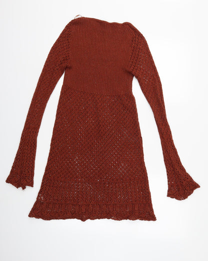 Marks and Spencer Womens Brown  Knit Pullover Jumper Size 12
