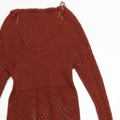 Marks and Spencer Womens Brown  Knit Pullover Jumper Size 12