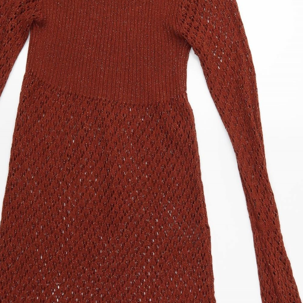 Marks and Spencer Womens Brown  Knit Pullover Jumper Size 12