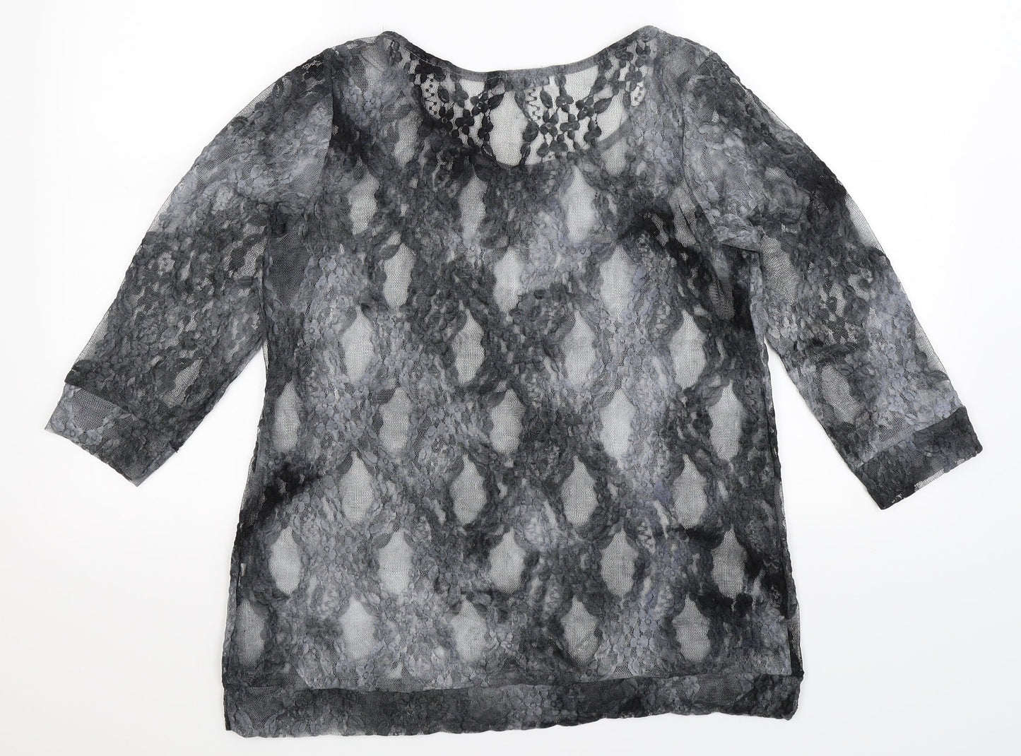 Womens UK Size 14 CMD Grey Basic Blouse