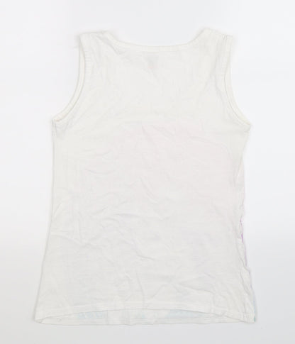 Womens UK Size S Fruit of the Loom White Basic Tank