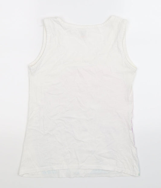 Womens UK Size S Fruit of the Loom White Basic Tank