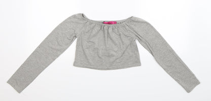 Womens UK Size 10 Boohoo Grey Basic T-Shirt