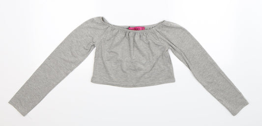 Womens UK Size 10 Boohoo Grey Basic T-Shirt