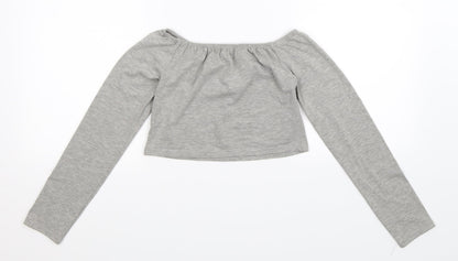 Womens UK Size 10 Boohoo Grey Basic T-Shirt
