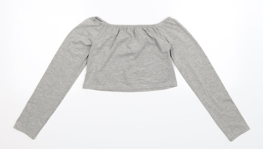 Womens UK Size 10 Boohoo Grey Basic T-Shirt