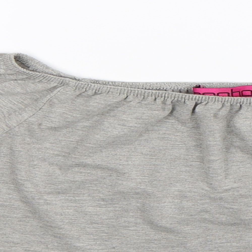 Womens UK Size 10 Boohoo Grey Basic T-Shirt