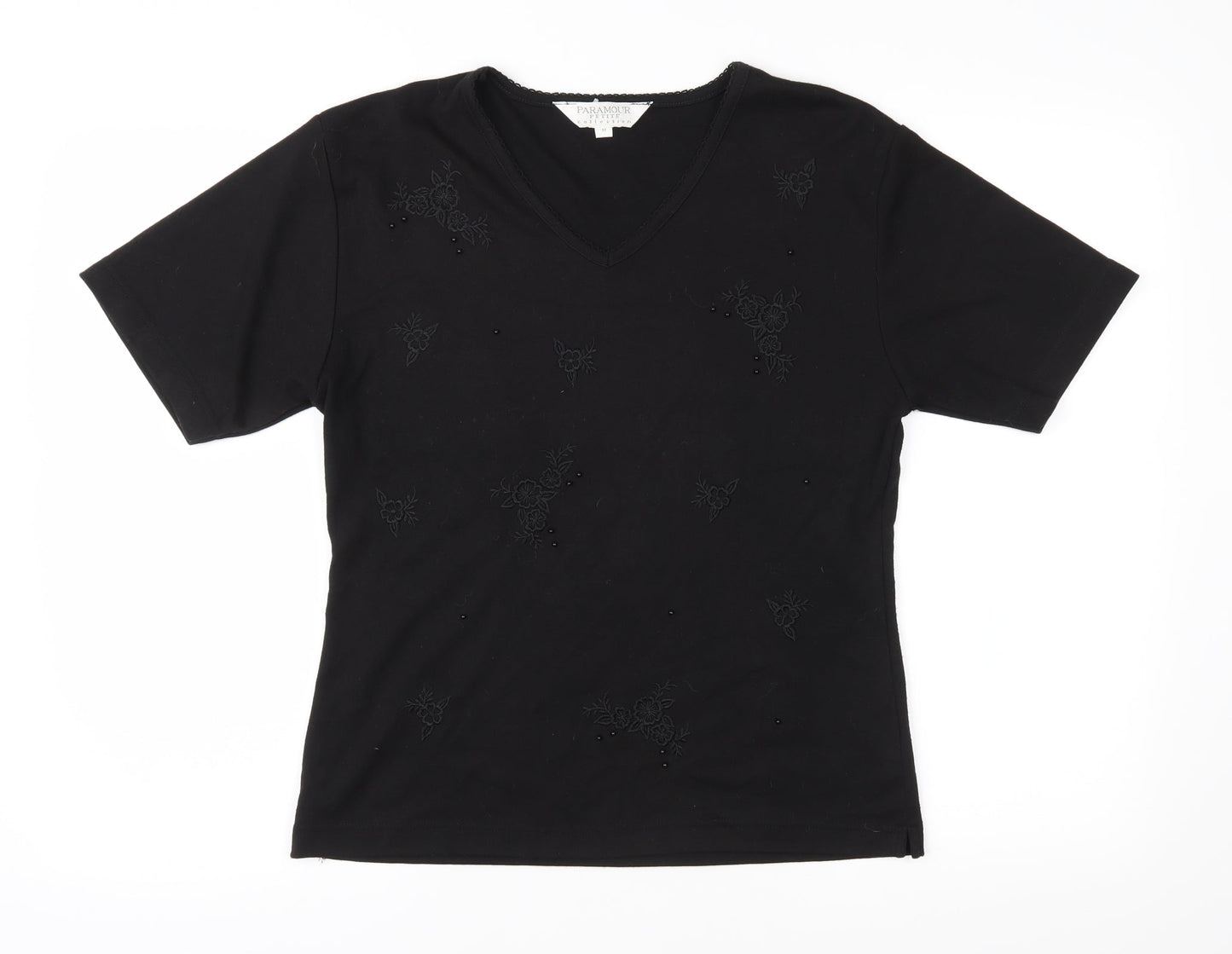 Womens UK Size M Paramour Black Basic T-Shirt