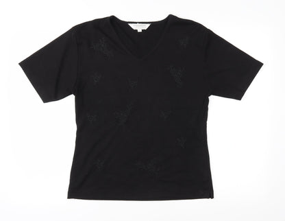 Womens UK Size M Paramour Black Basic T-Shirt