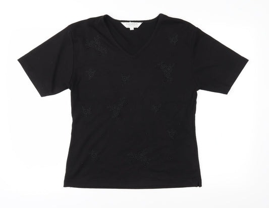 Womens UK Size M Paramour Black Basic T-Shirt