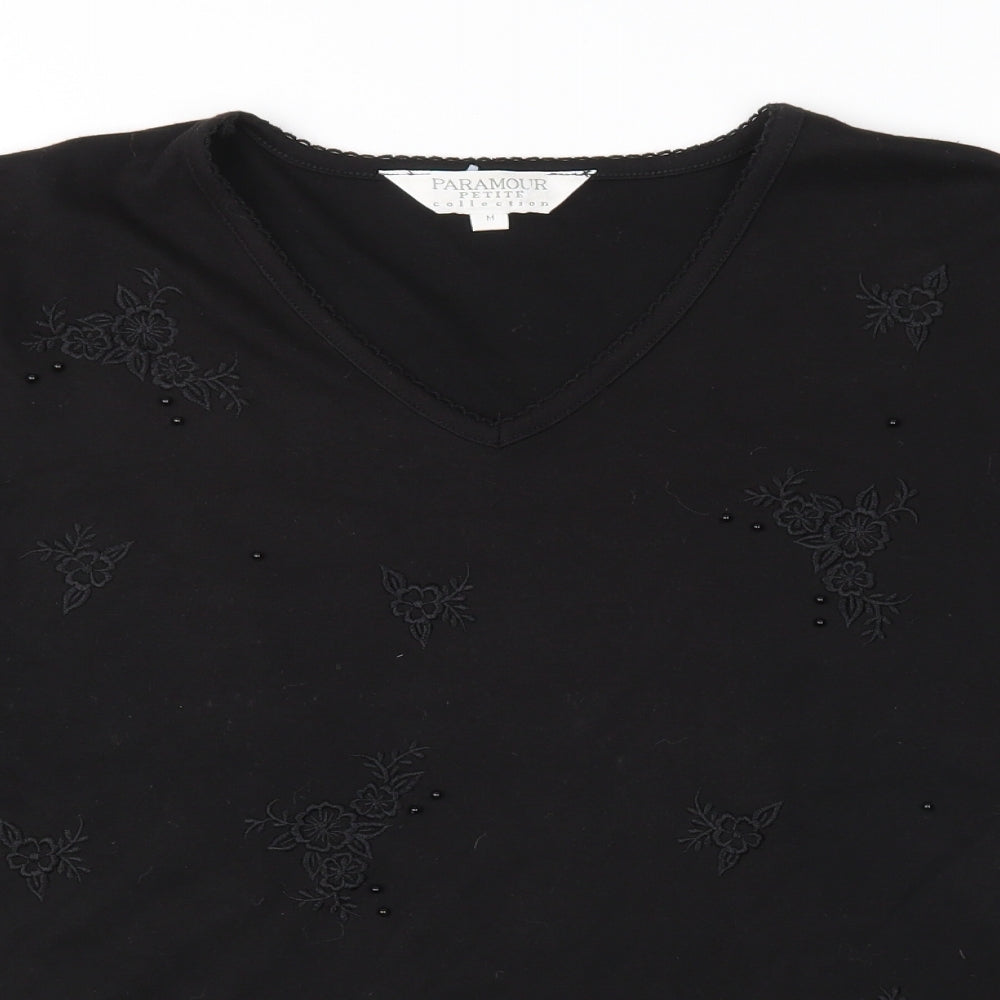Womens UK Size M Paramour Black Basic T-Shirt