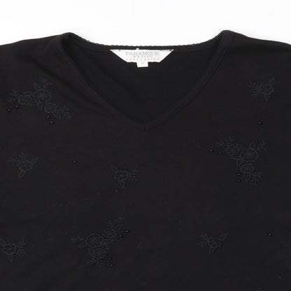 Womens UK Size M Paramour Black Basic T-Shirt
