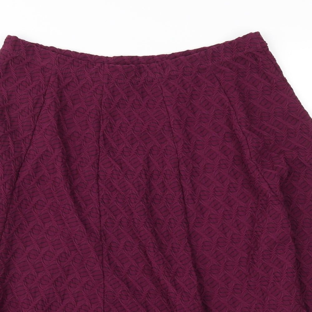 Amber Womens Purple   A-Line Skirt Size 12