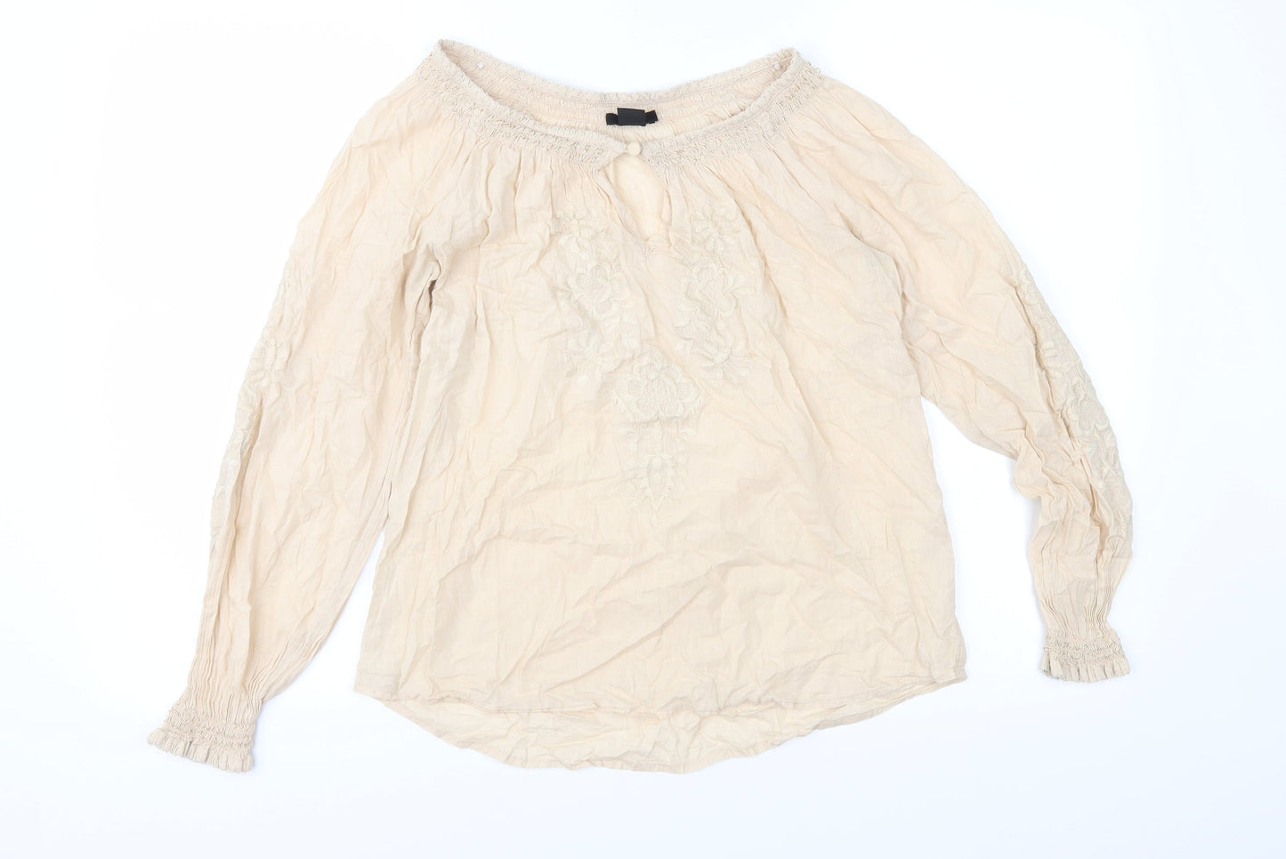 Womens UK Size 6 H&M Beige Basic Blouse
