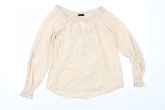 Womens UK Size 6 H&M Beige Basic Blouse
