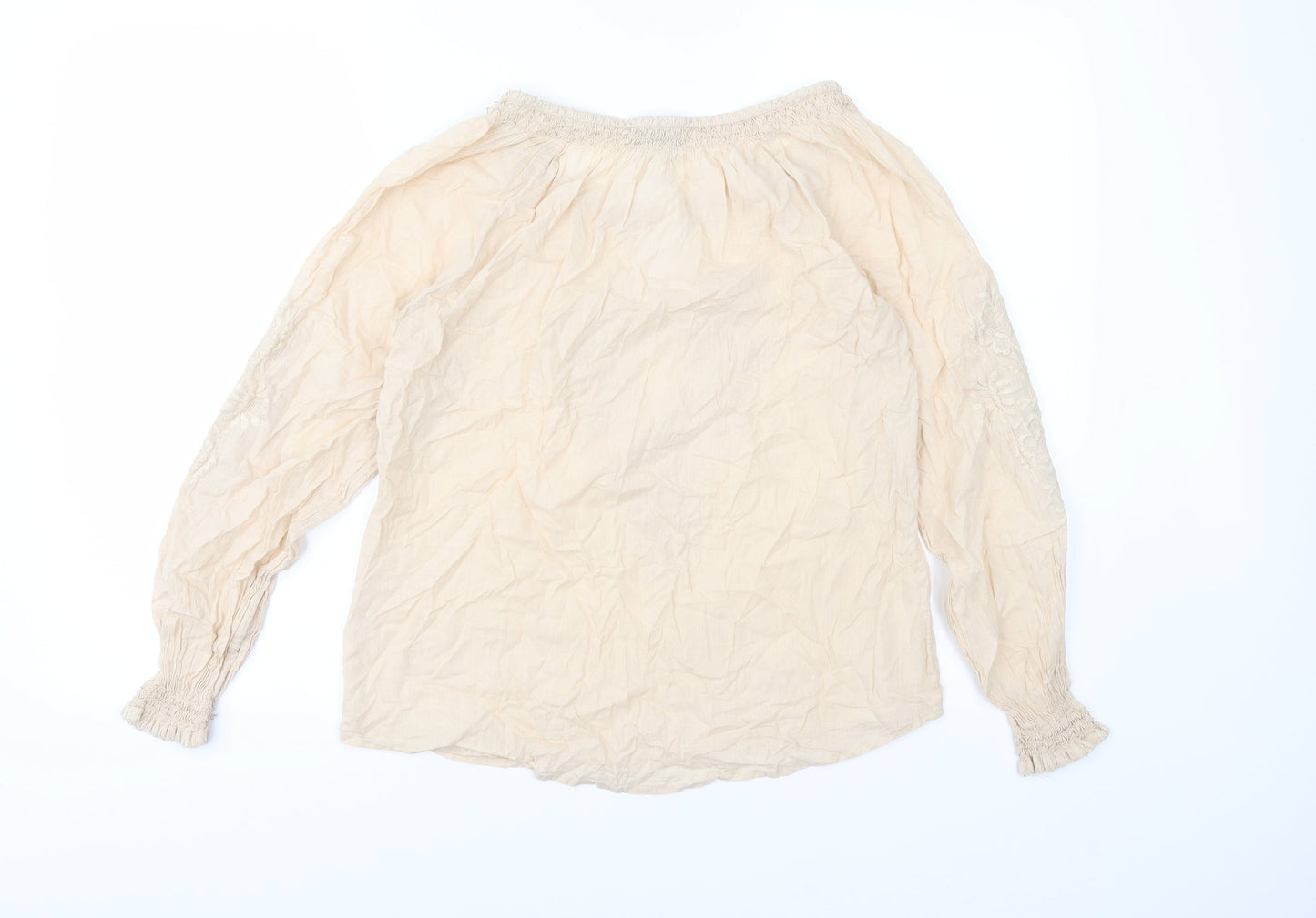Womens UK Size 6 H&M Beige Basic Blouse