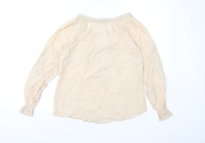 Womens UK Size 6 H&M Beige Basic Blouse