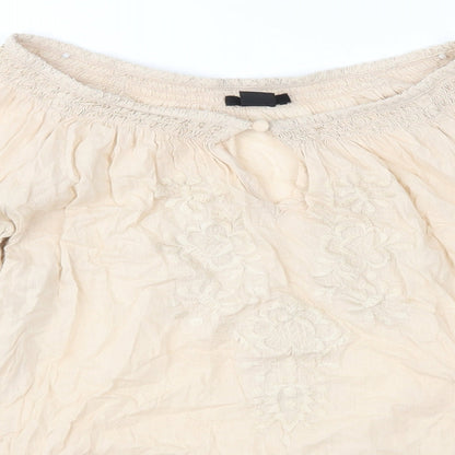 Womens UK Size 6 H&M Beige Basic Blouse