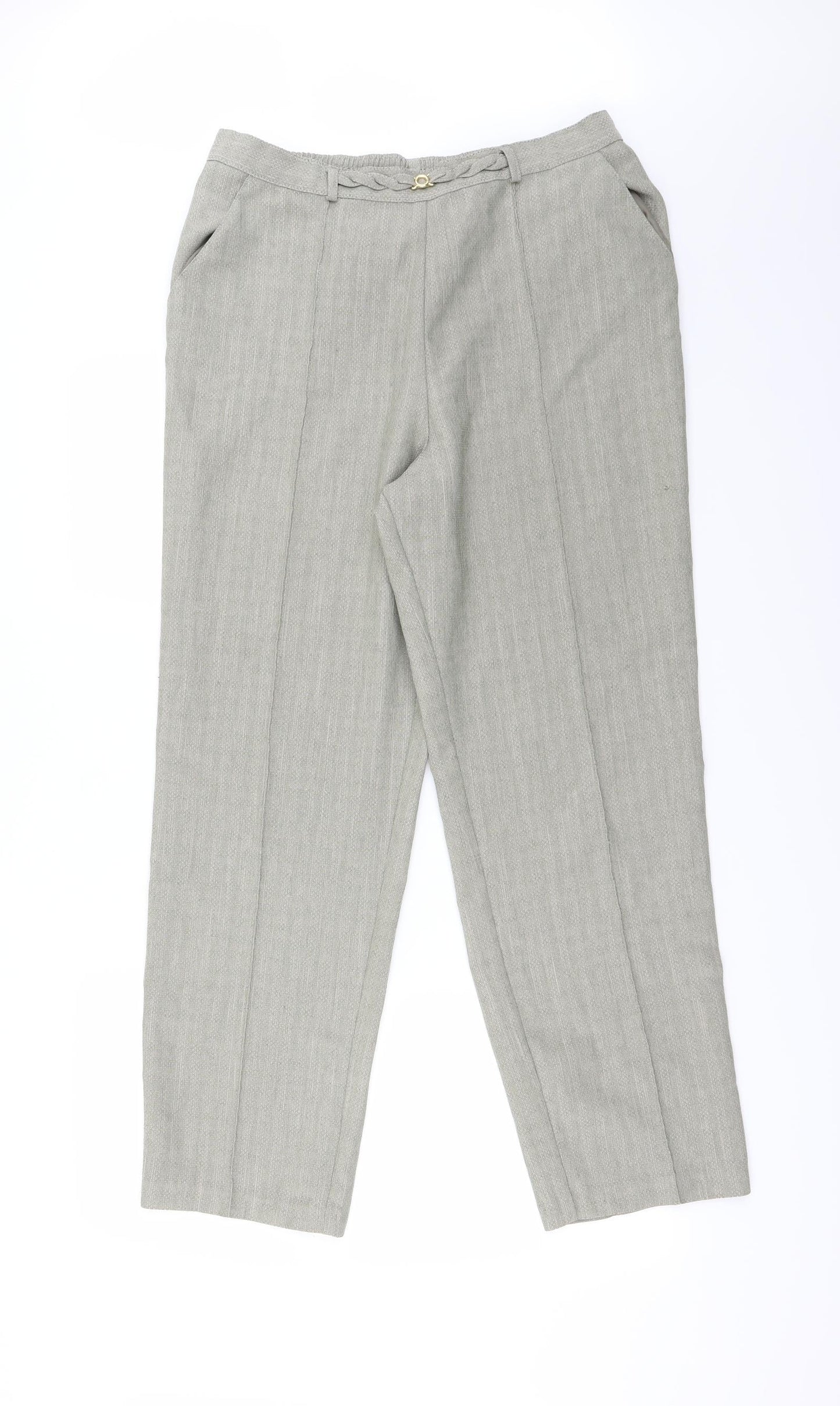 Womens UK Size 14 Marks and Spencer Regular Fit  Green Trousers