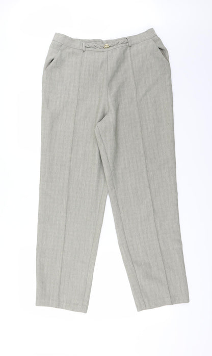 Womens UK Size 14 Marks and Spencer Regular Fit  Green Trousers