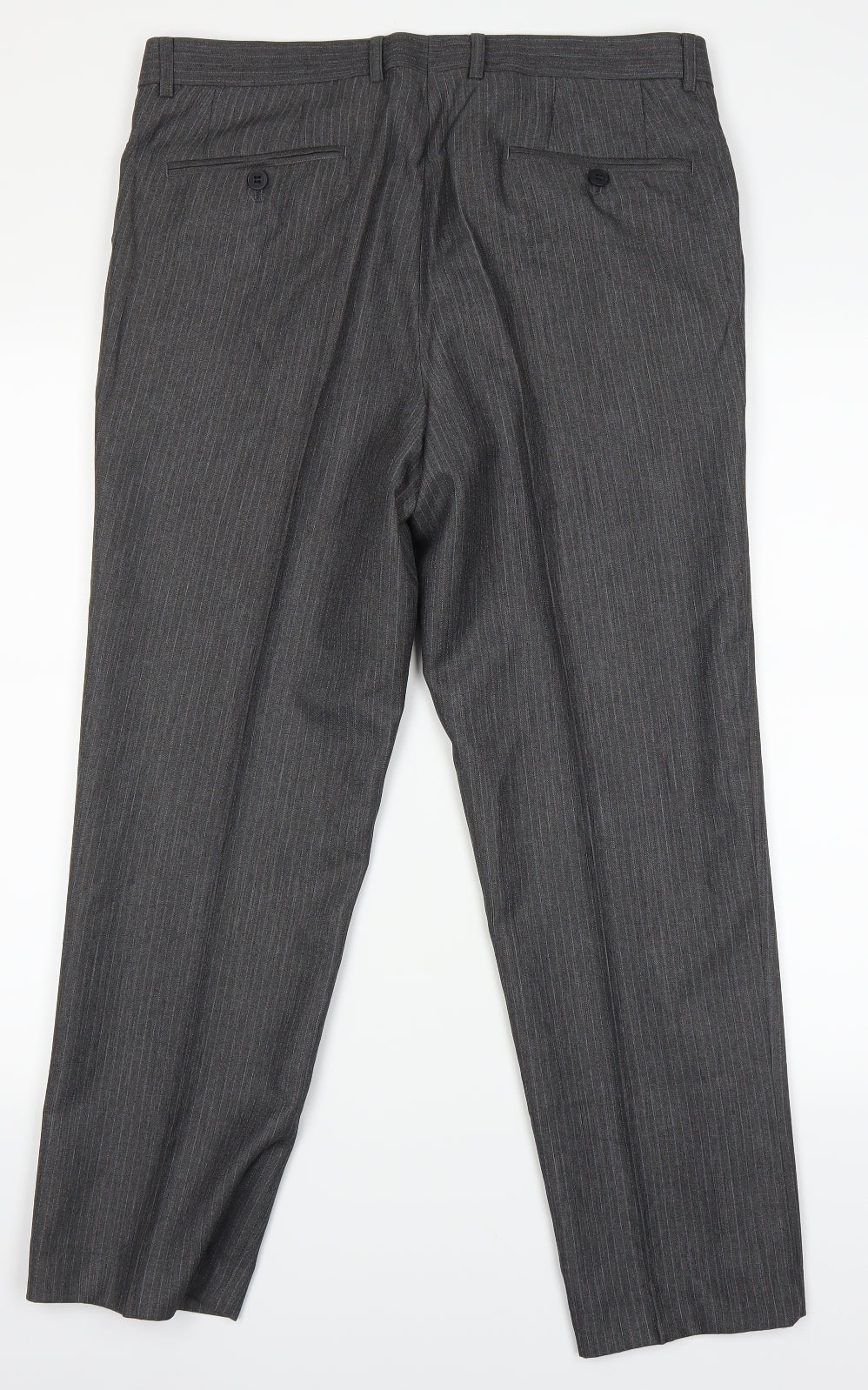 Preworn Mens Grey Striped  Trousers  Size 32 in L28 in