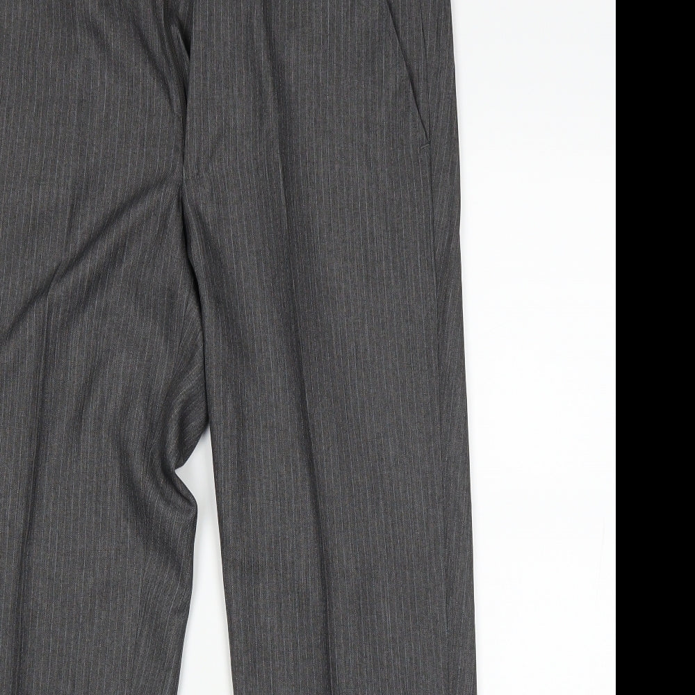 Preworn Mens Grey Striped  Trousers  Size 32 in L28 in