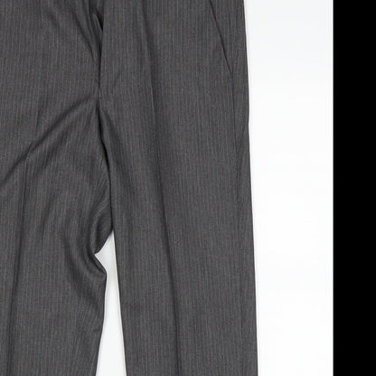 Preworn Mens Grey Striped  Trousers  Size 32 in L28 in