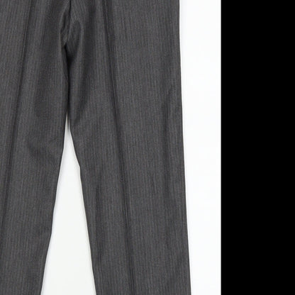 Preworn Mens Grey Striped  Trousers  Size 32 in L28 in