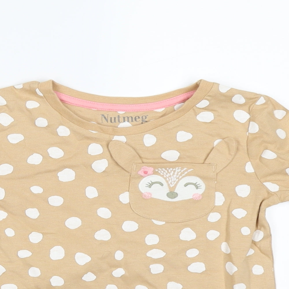 Nutmeg Girls Brown Polka Dot    Size 4-5 Years