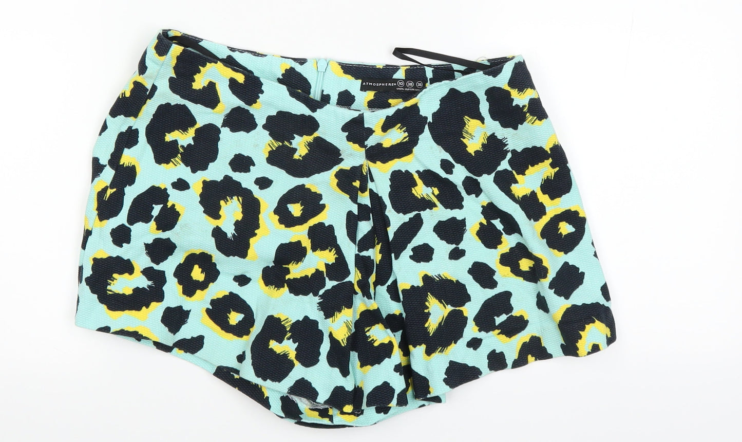 Atmosphere Womens Blue Animal Print  Cut-Off Shorts Size 10