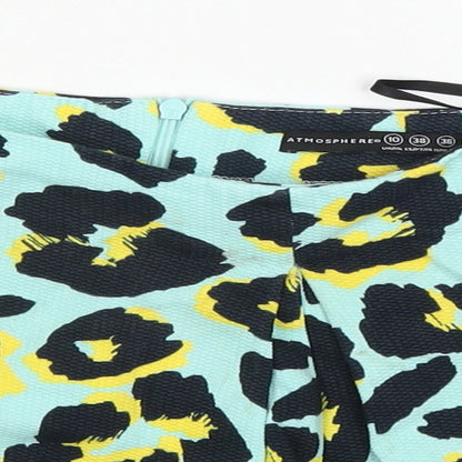 Atmosphere Womens Blue Animal Print  Cut-Off Shorts Size 10