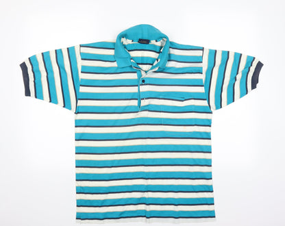 BLANCARD Mens Multicoloured Striped   Polo Size M