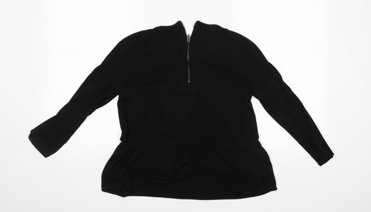 Womens UK Size 10 Mango Black Basic T-Shirt