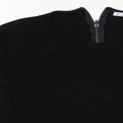 Womens UK Size 10 Mango Black Basic T-Shirt
