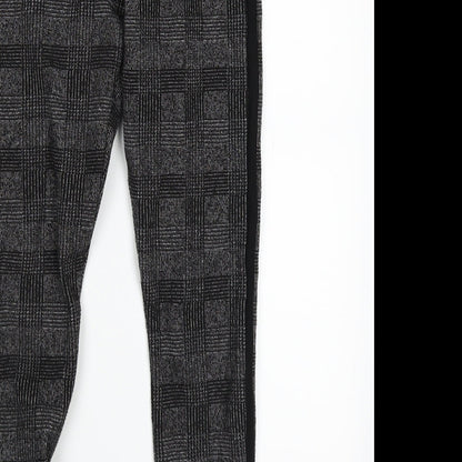 top shop Womens Grey Check  Jogger Trousers Size 8 L21 in