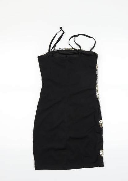 pretty little thing Womens Black Geometric  Mini  Size 4