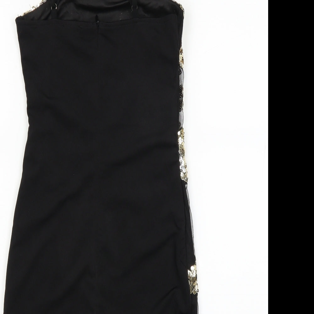 pretty little thing Womens Black Geometric  Mini  Size 4