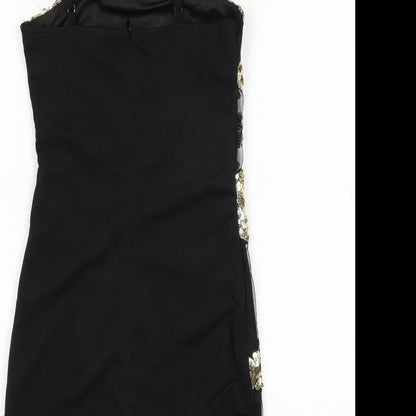 pretty little thing Womens Black Geometric  Mini  Size 4