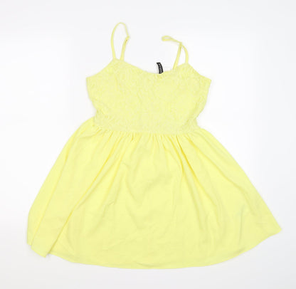 Divided Womens Yellow Floral  Tunic Tank Size 12