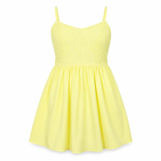 Womens UK Size 12 Divided Yellow Tunic Tank
